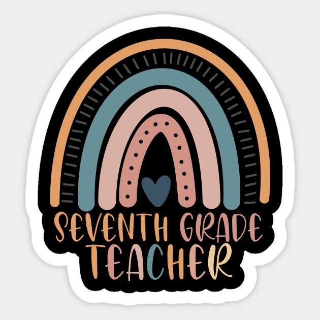 Boho Rainbow Seventh Grade Teacher Kinder Back to School Sticker by sevalyilmazardal